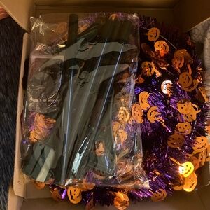 Fall/Hallow  Christmas Tree Shape Decor Purple&Orange